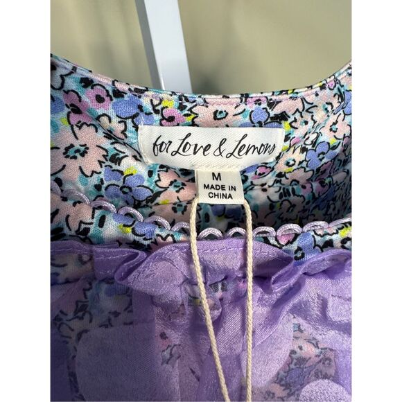 For Love & Lemons NWT Villegas Midi Dress in Purple Size M - Picture 6 of 10